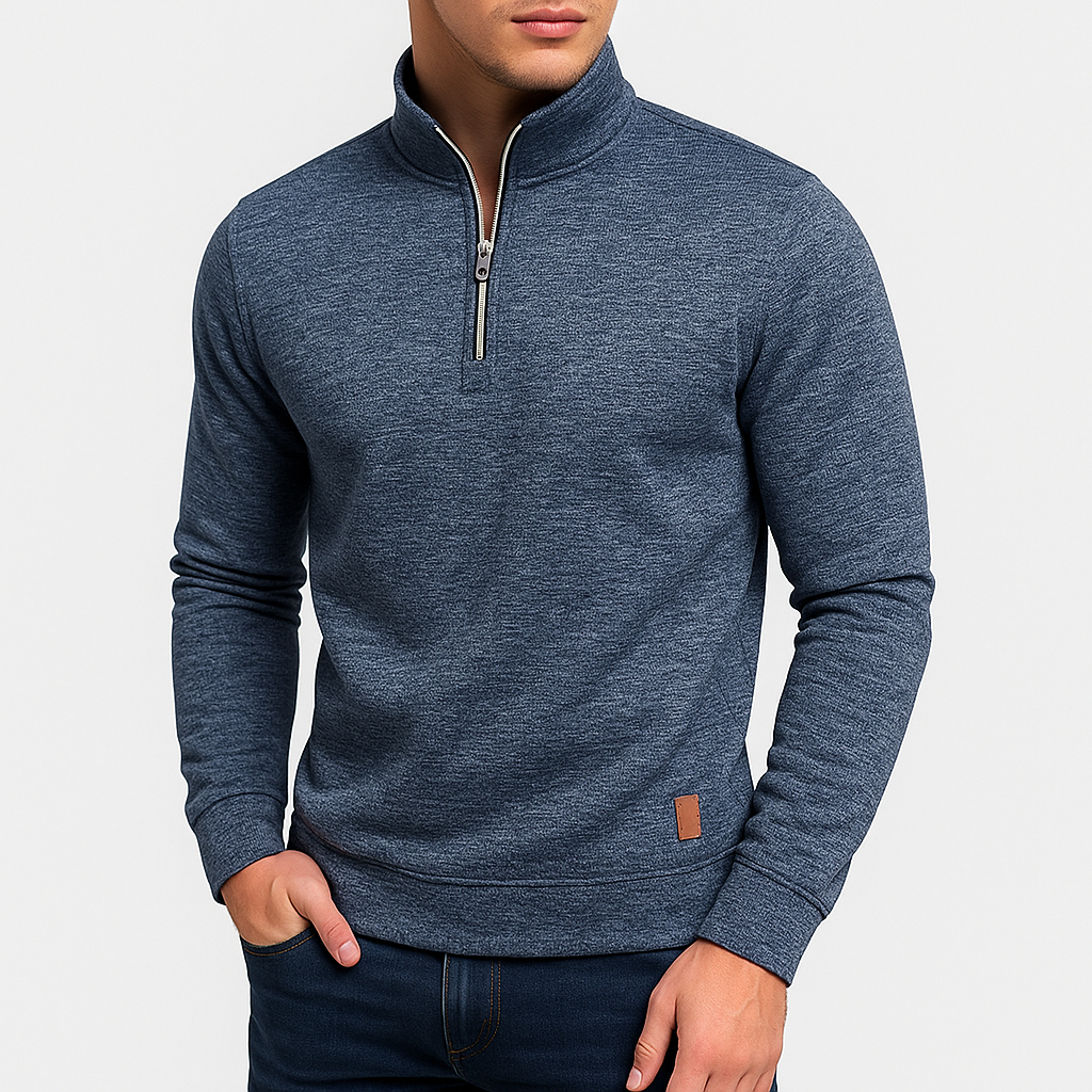 VogeLuxe | Men’s Half-Zipper Turtleneck Pullover 4
