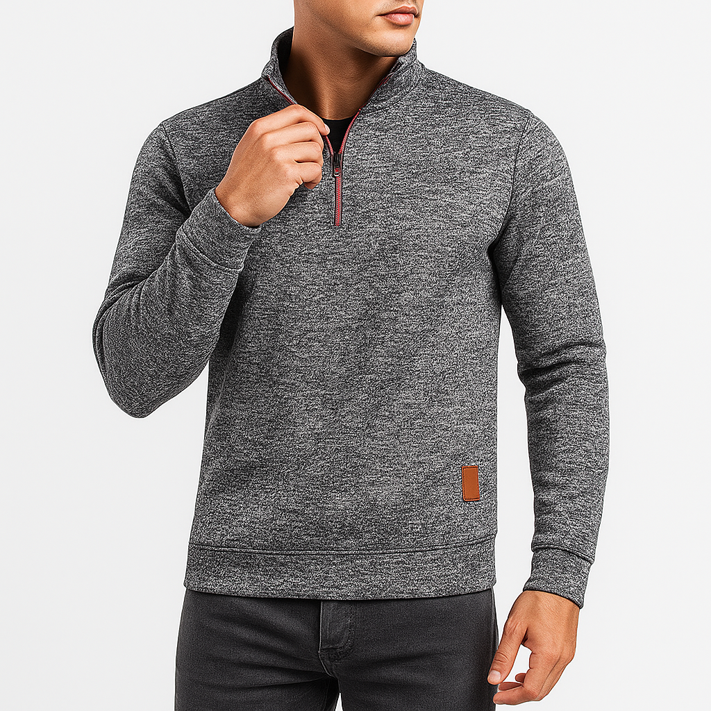 VogeLuxe | Men’s Half-Zipper Turtleneck Pullover 5