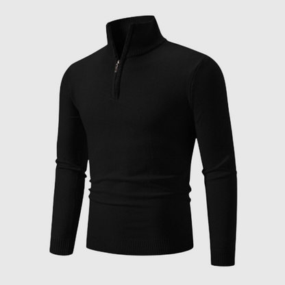 VogeLuxe | Men’s Half Zipper Cotton Knitted Sweater 2