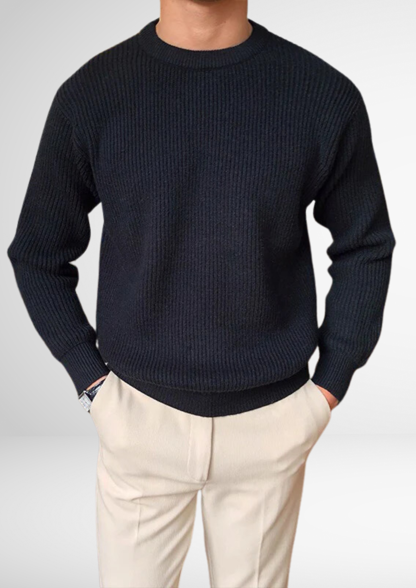 VogeLuxe | Men’s Heavy Knit Crewneck Sweater 0