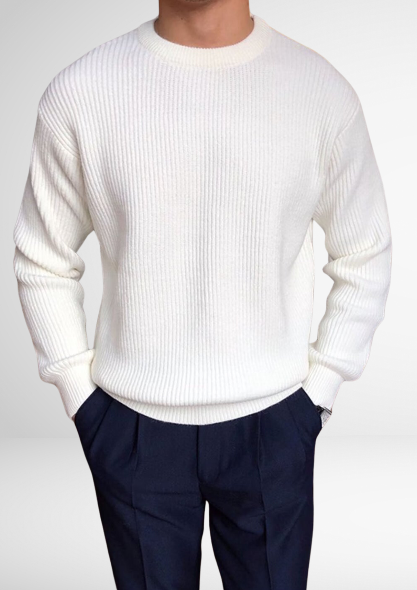 VogeLuxe | Men’s Heavy Knit Crewneck Sweater 2