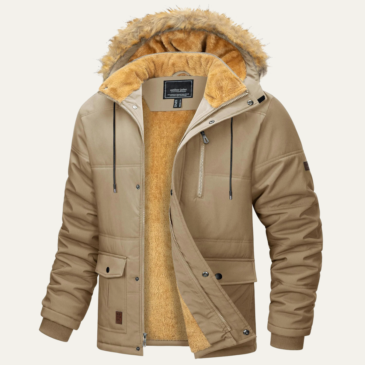 VogeLuxe | Men’s Heavyweight Hooded Sherpa Parka 3