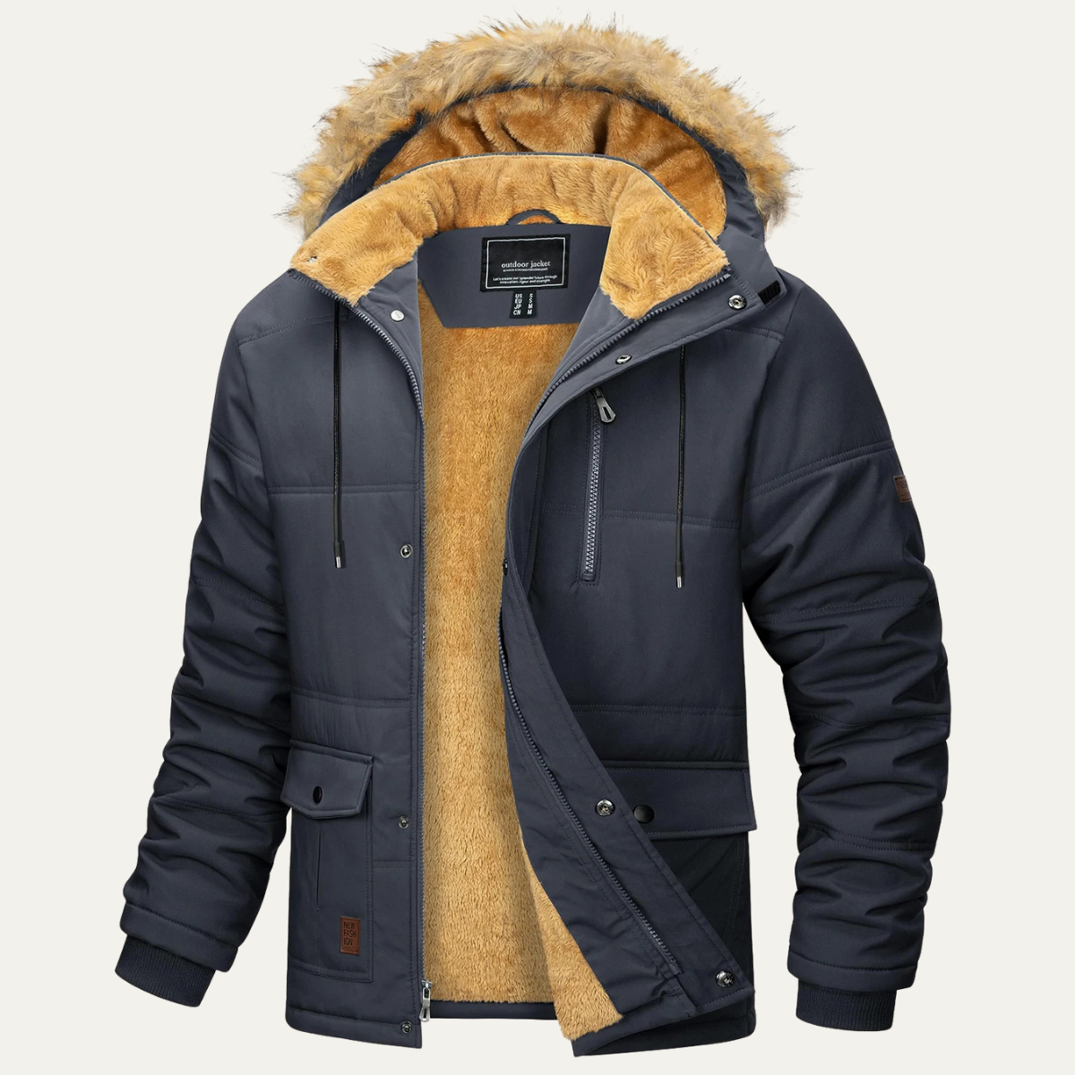 VogeLuxe | Men’s Heavyweight Hooded Sherpa Parka 4