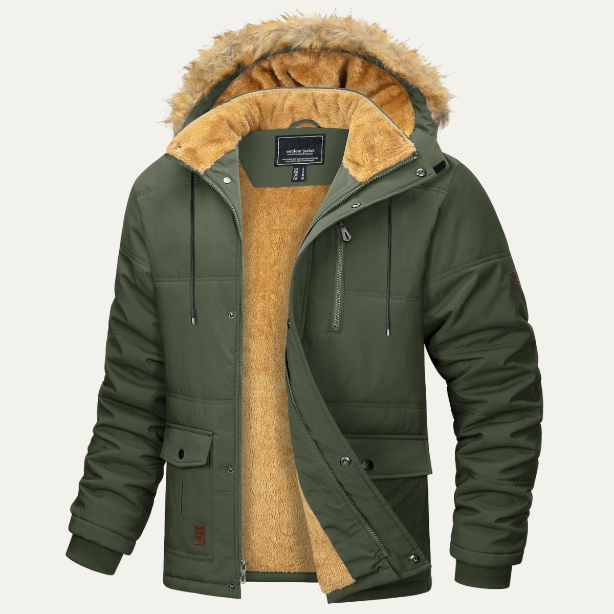 VogeLuxe | Men’s Heavyweight Hooded Sherpa Parka 6