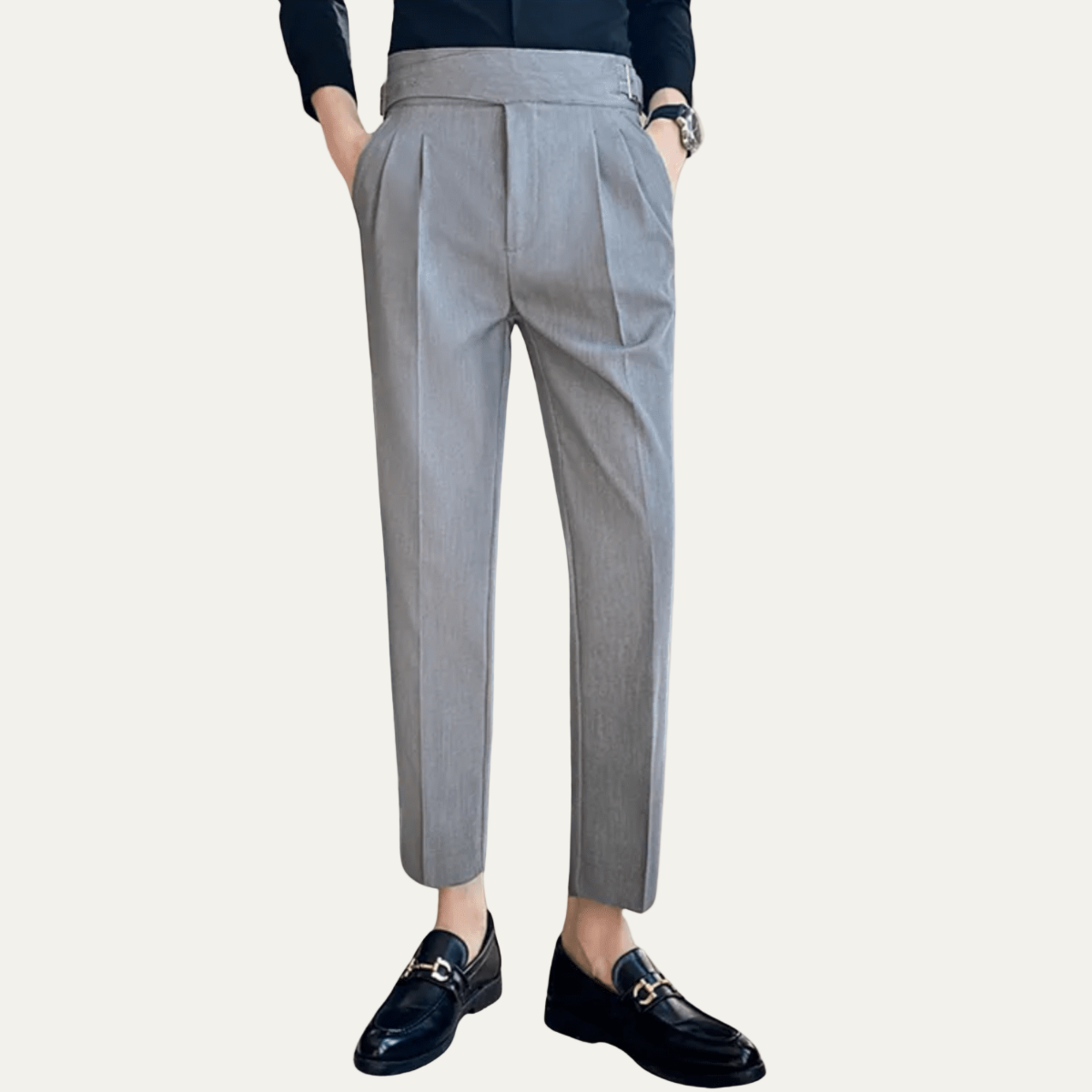 VogeLuxe | Men’s High-Waist Cropped Dress Trousers 10