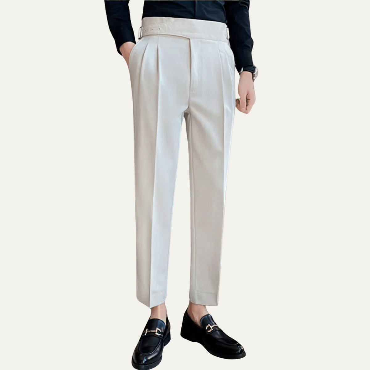 VogeLuxe | Men’s High-Waist Cropped Dress Trousers 5