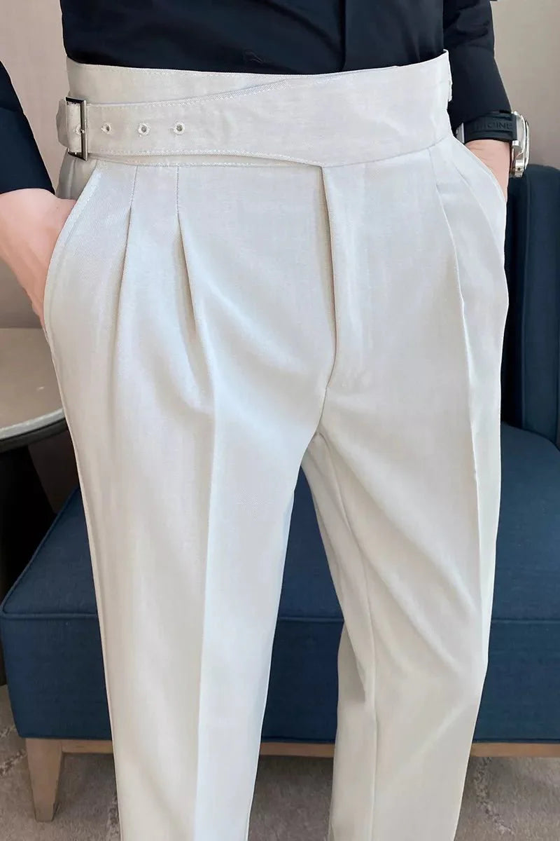 VogeLuxe | Men’s High-Waist Cropped Dress Trousers 6