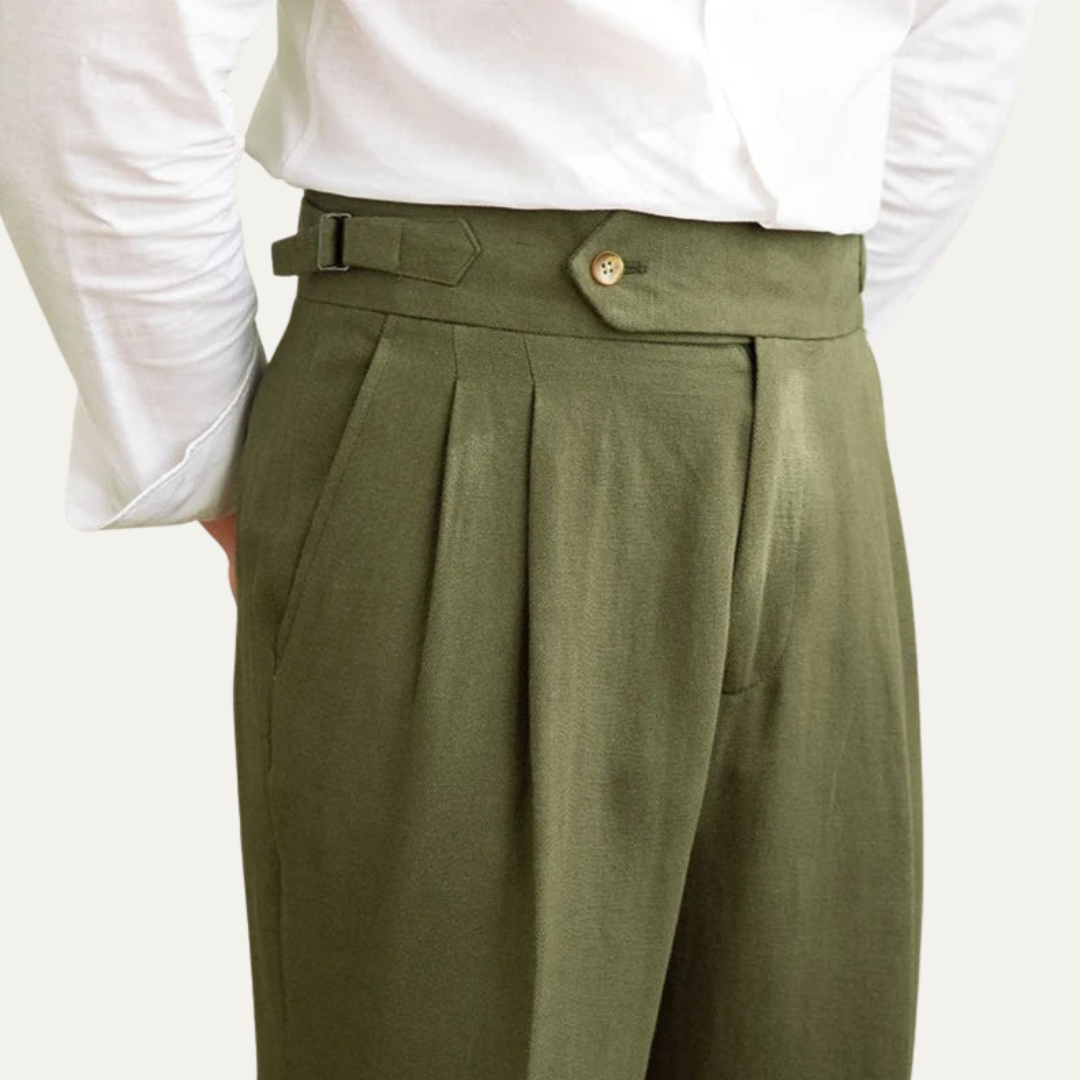 VogeLuxe | Men’s High-Waist Pleated Summer Chinos 2