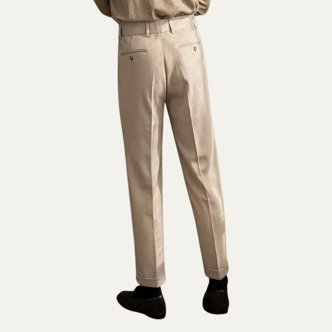 VogeLuxe | Men’s High-Waist Pleated Summer Chinos 4