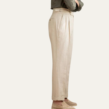 VogeLuxe | Men’s High-Waist Pleated Summer Chinos 5