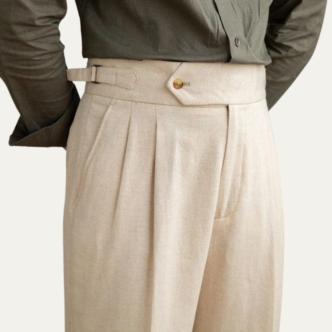 VogeLuxe | Men’s High-Waist Pleated Summer Chinos 6