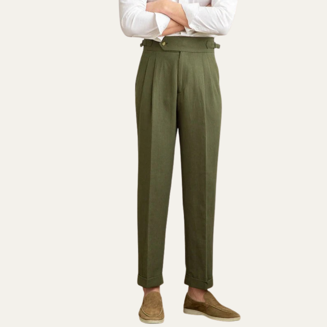 VogeLuxe | Men’s High-Waist Pleated Summer Chinos 7