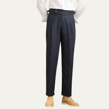 VogeLuxe | Men’s High-Waist Pleated Summer Chinos 8