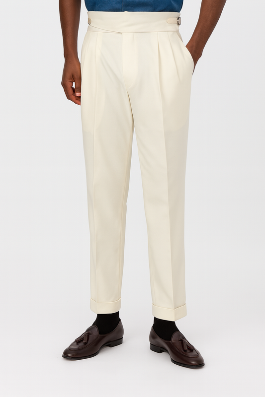 VogeLuxe | Men’s High-Waist Pleated Tailored Trousers 0