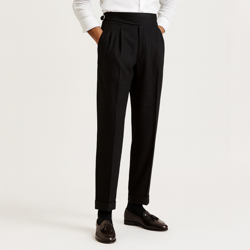 VogeLuxe | Men’s High-Waist Pleated Tailored Trousers 2