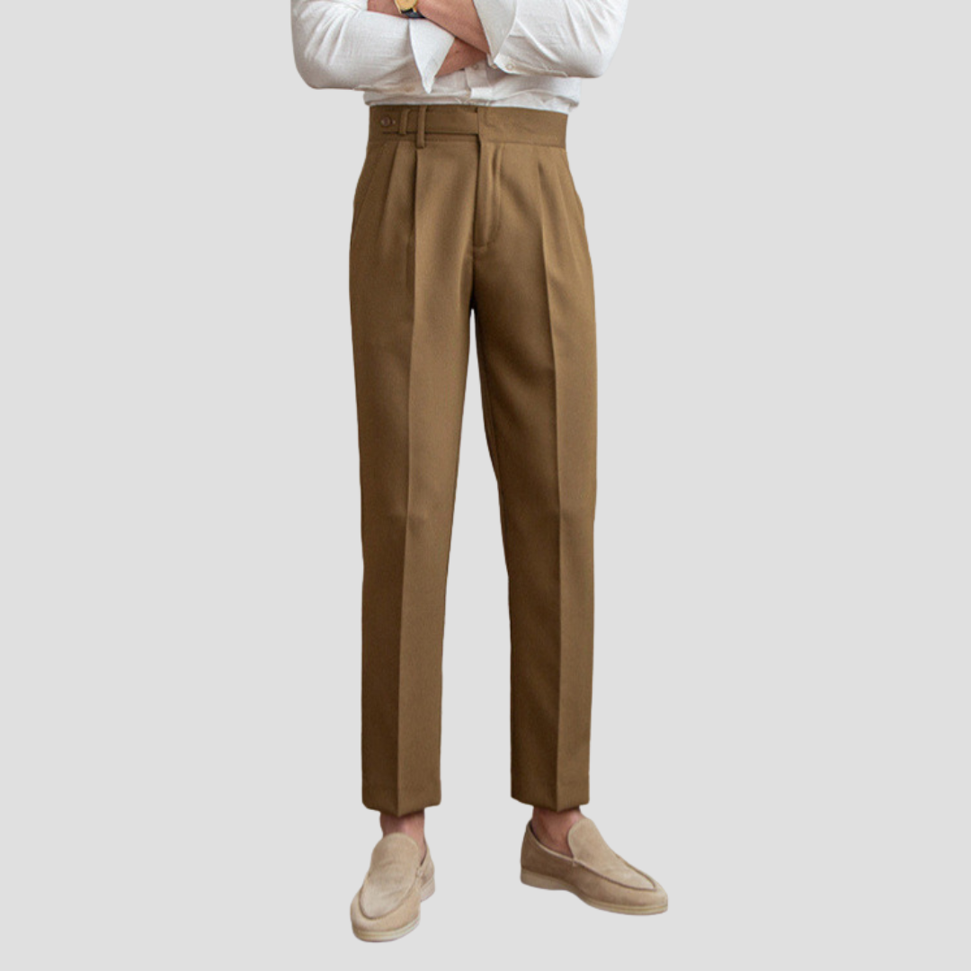 VogeLuxe | Men’s High-Waisted Cropped Dress Trousers 7