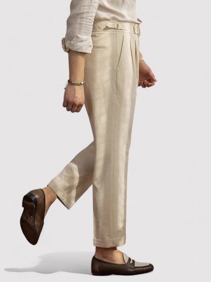 VogeLuxe | Men’s High-Waisted Pleated Trousers 1