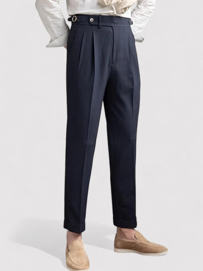 VogeLuxe | Men’s High-Waisted Pleated Trousers 3