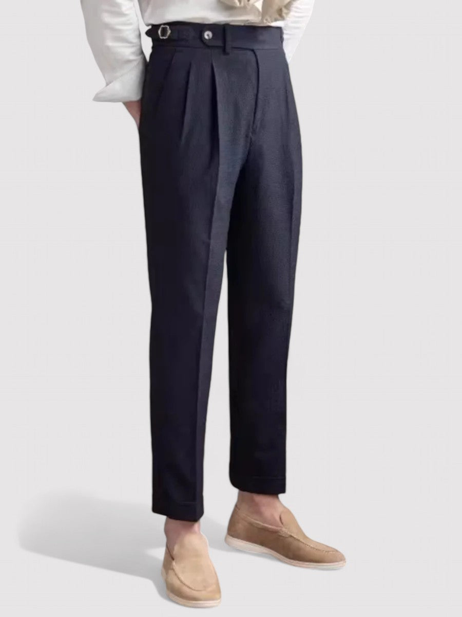 VogeLuxe | Men’s High-Waisted Pleated Trousers 4