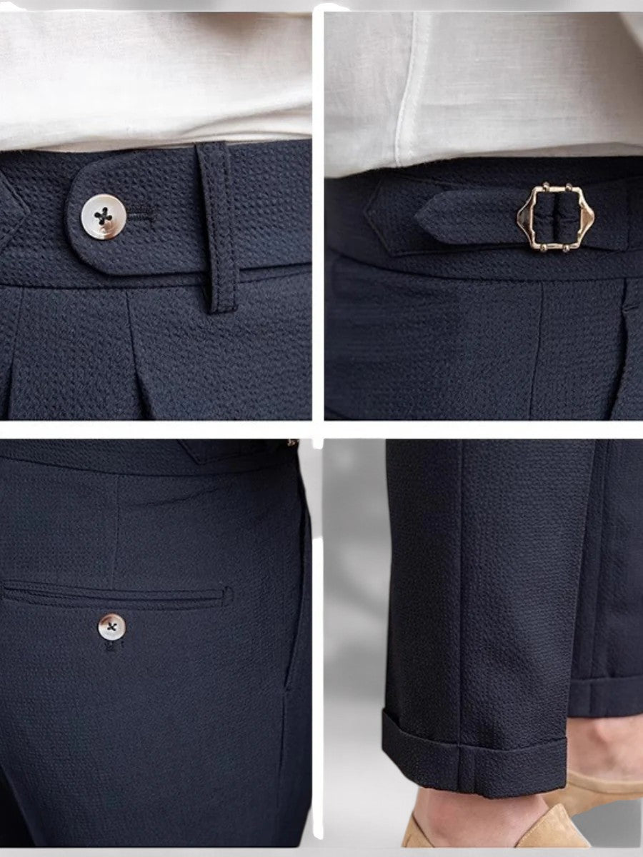 VogeLuxe | Men’s High-Waisted Pleated Trousers 6