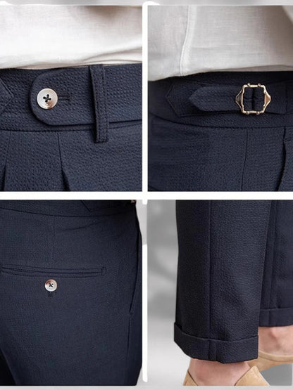 VogeLuxe | Men’s High-Waisted Pleated Trousers 6