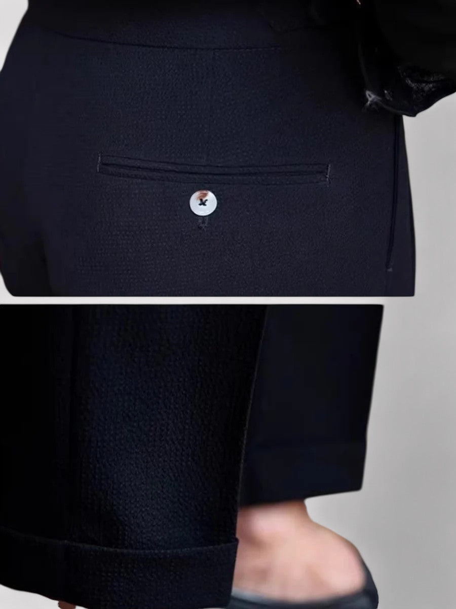 VogeLuxe | Men’s High-Waisted Pleated Trousers 7