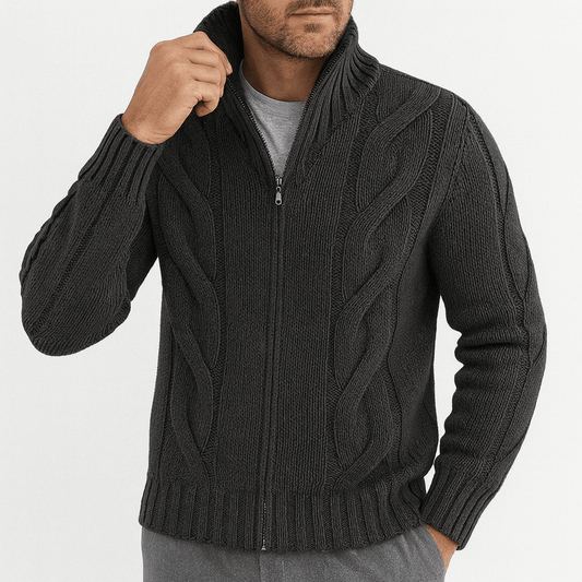 VogeLuxe | Men’s High-neck Cable Knit Sweater 0