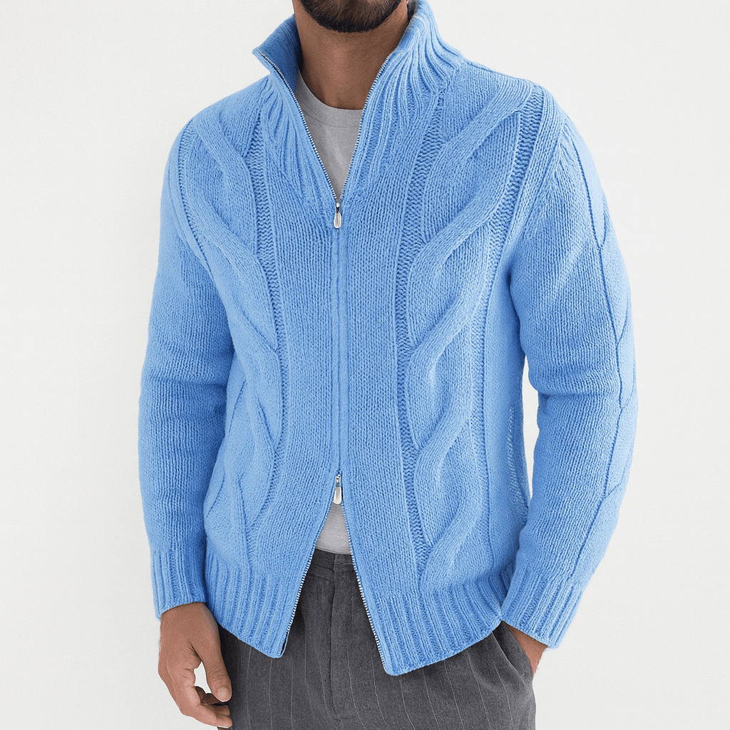 VogeLuxe | Men’s High-neck Cable Knit Sweater 1
