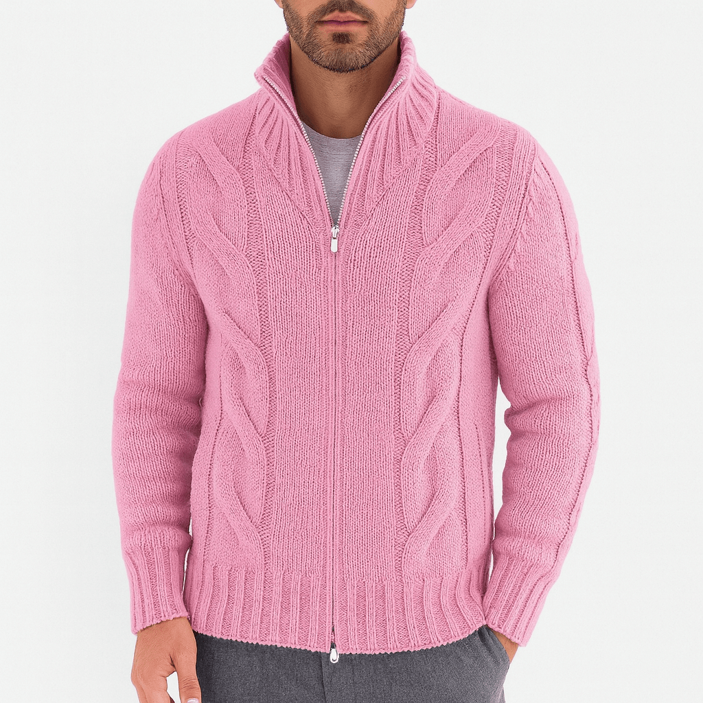 VogeLuxe | Men’s High-neck Cable Knit Sweater 3