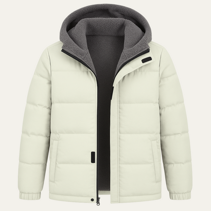 VogeLuxe | Men’s Hooded Puffer Jacket with Sherpa Lining 0