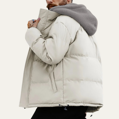 VogeLuxe | Men’s Hooded Puffer Jacket with Sherpa Lining 2