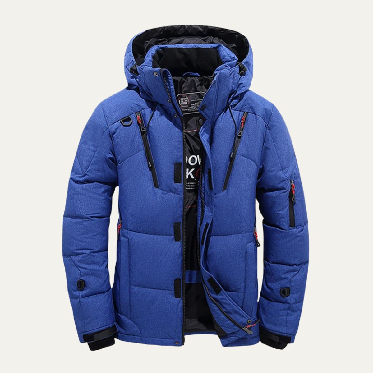 VogeLuxe | Men’s Hooded Puffer Jacket with Zippered Pockets 2
