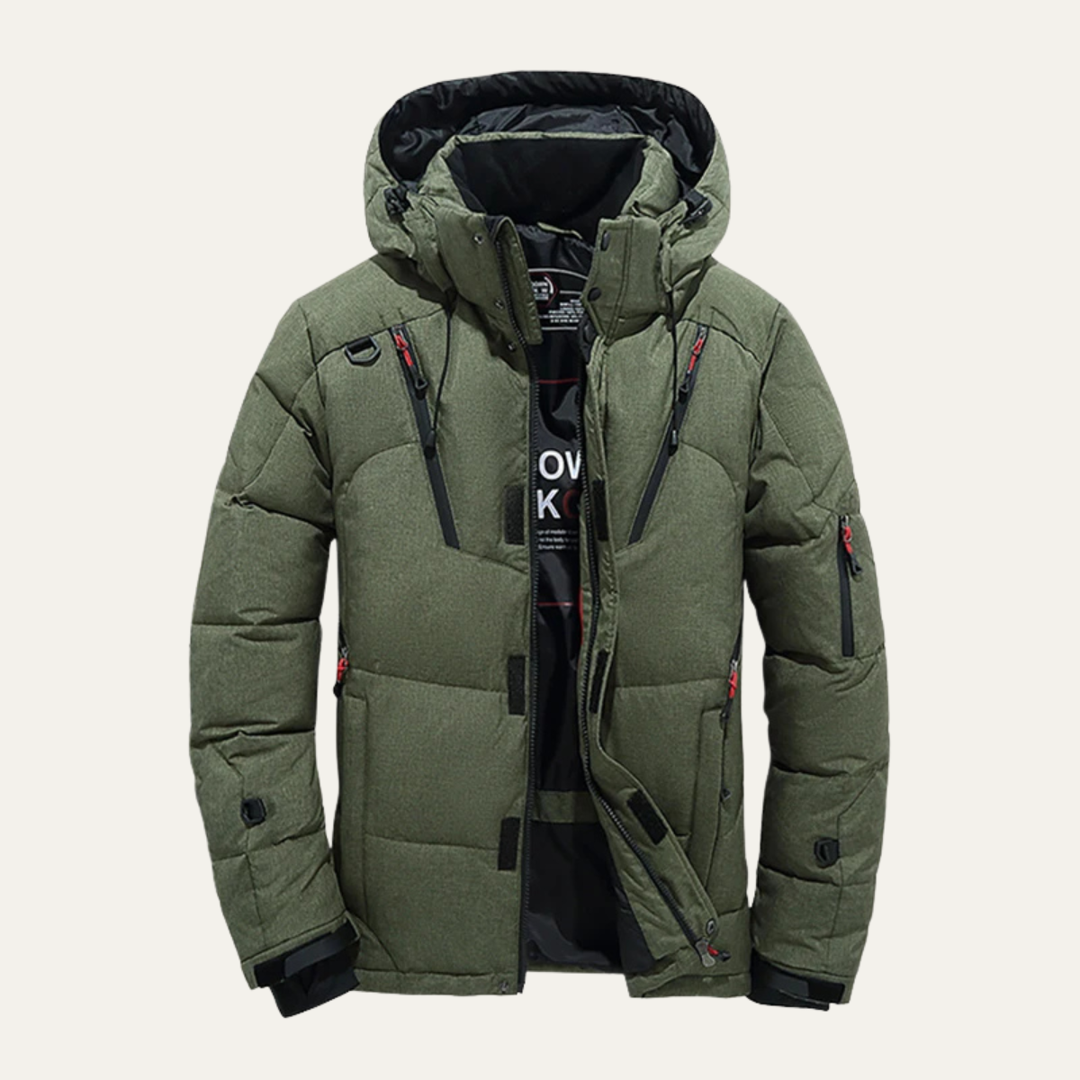 VogeLuxe | Men’s Hooded Puffer Jacket with Zippered Pockets 3