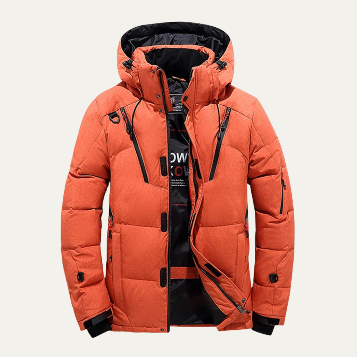 VogeLuxe | Men’s Hooded Puffer Jacket with Zippered Pockets 4