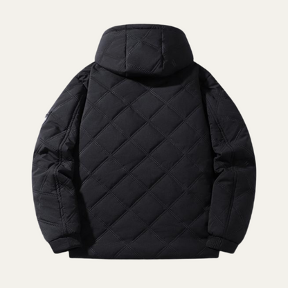 VogeLuxe | Men’s Hooded Quilted Parka with Faux-Fur Lining 1