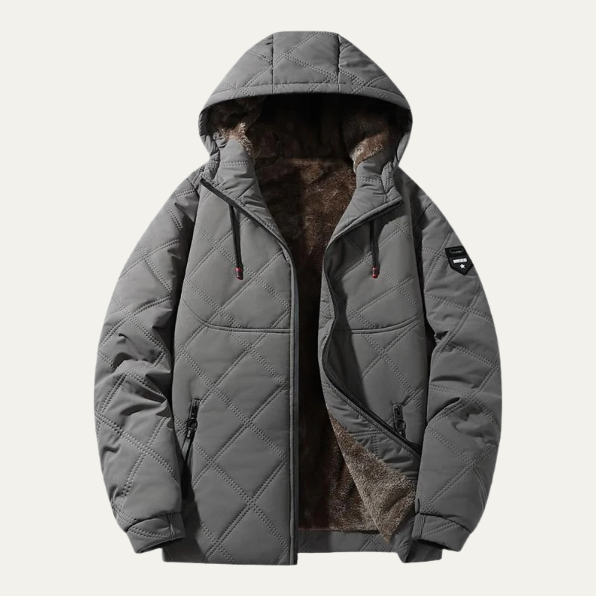 VogeLuxe | Men’s Hooded Quilted Parka with Faux-Fur Lining 4