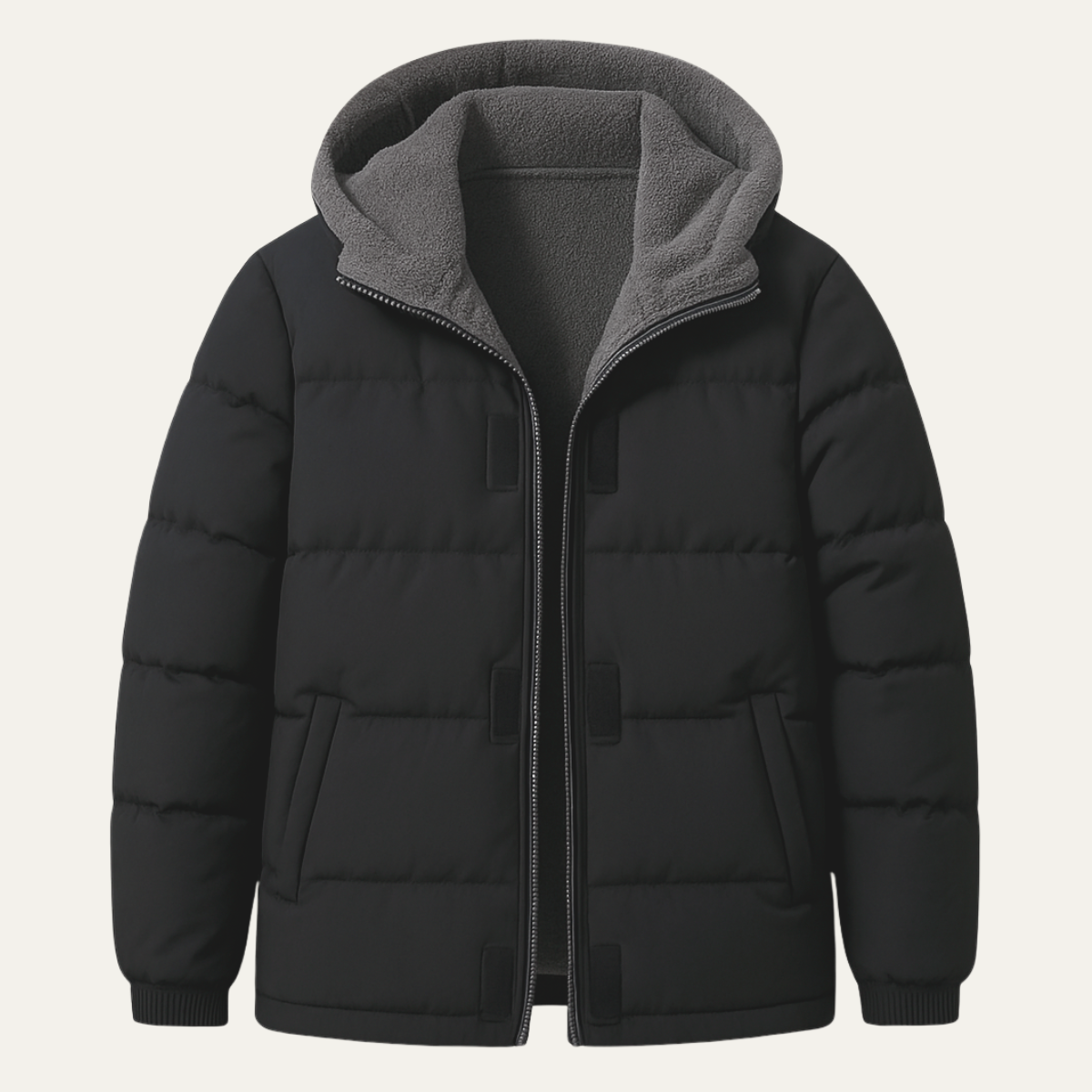VogeLuxe | Men’s Hooded Sherpa-Lined Puffer Jacket 0