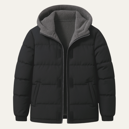 VogeLuxe | Men’s Hooded Sherpa-Lined Puffer Jacket 0