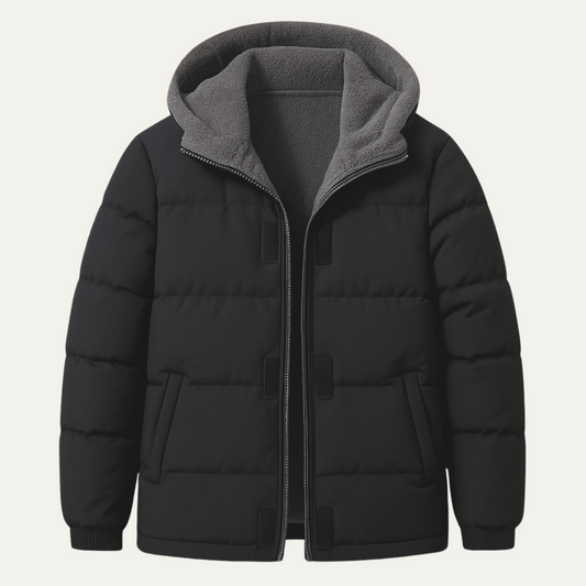 VogeLuxe | Men’s Hooded Sherpa-Lined Puffer Jacket 0