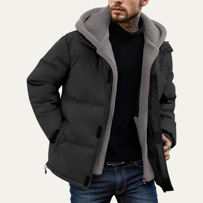 VogeLuxe | Men’s Hooded Sherpa-Lined Puffer Jacket 1