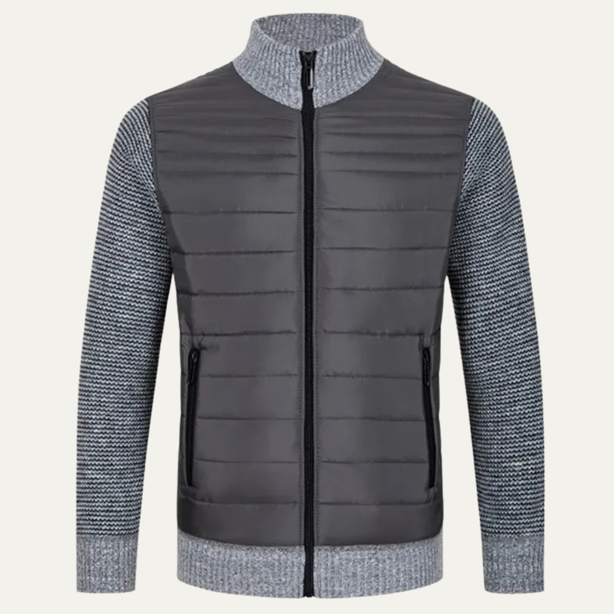 VogeLuxe | Men’s Hybrid Puffer and Knit Jacket 1