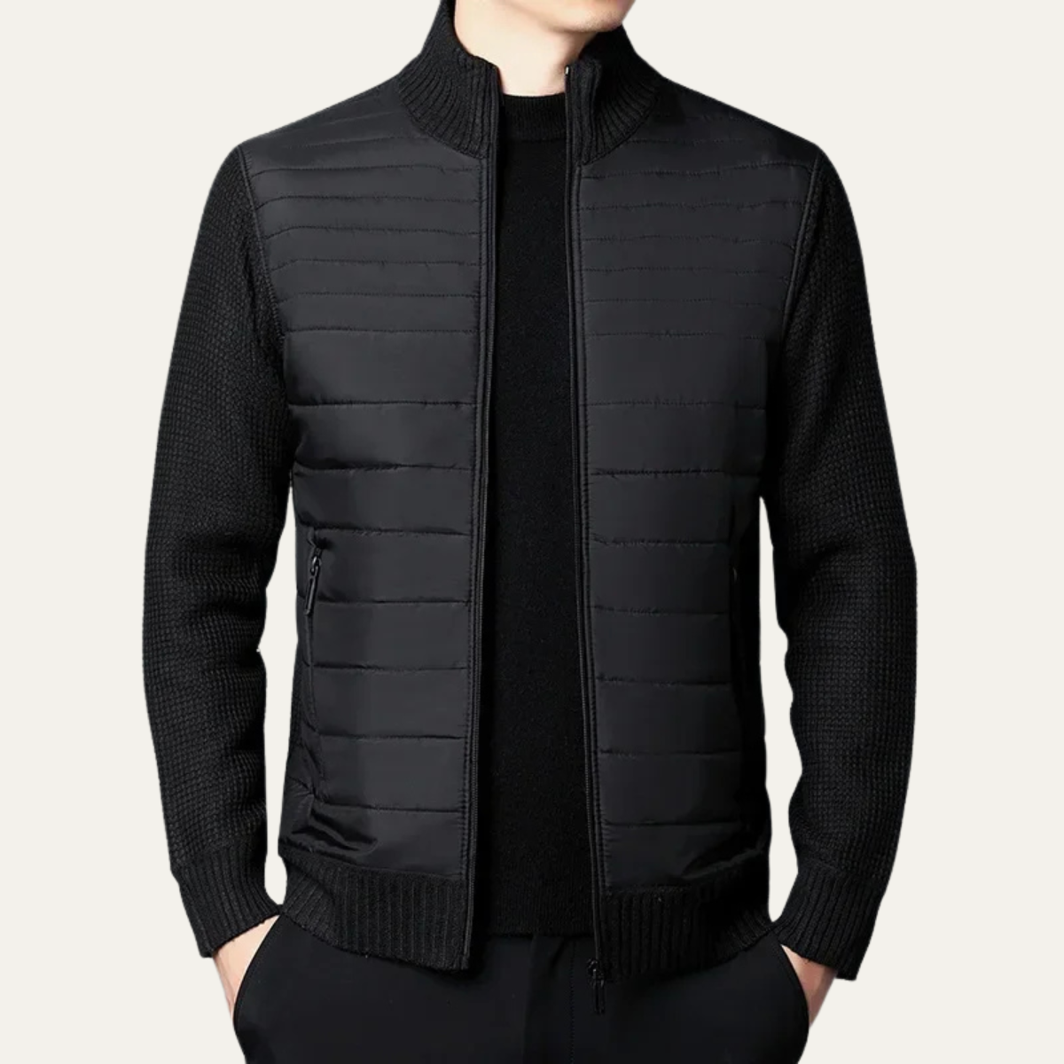 VogeLuxe | Men’s Hybrid Puffer and Knit Jacket 3