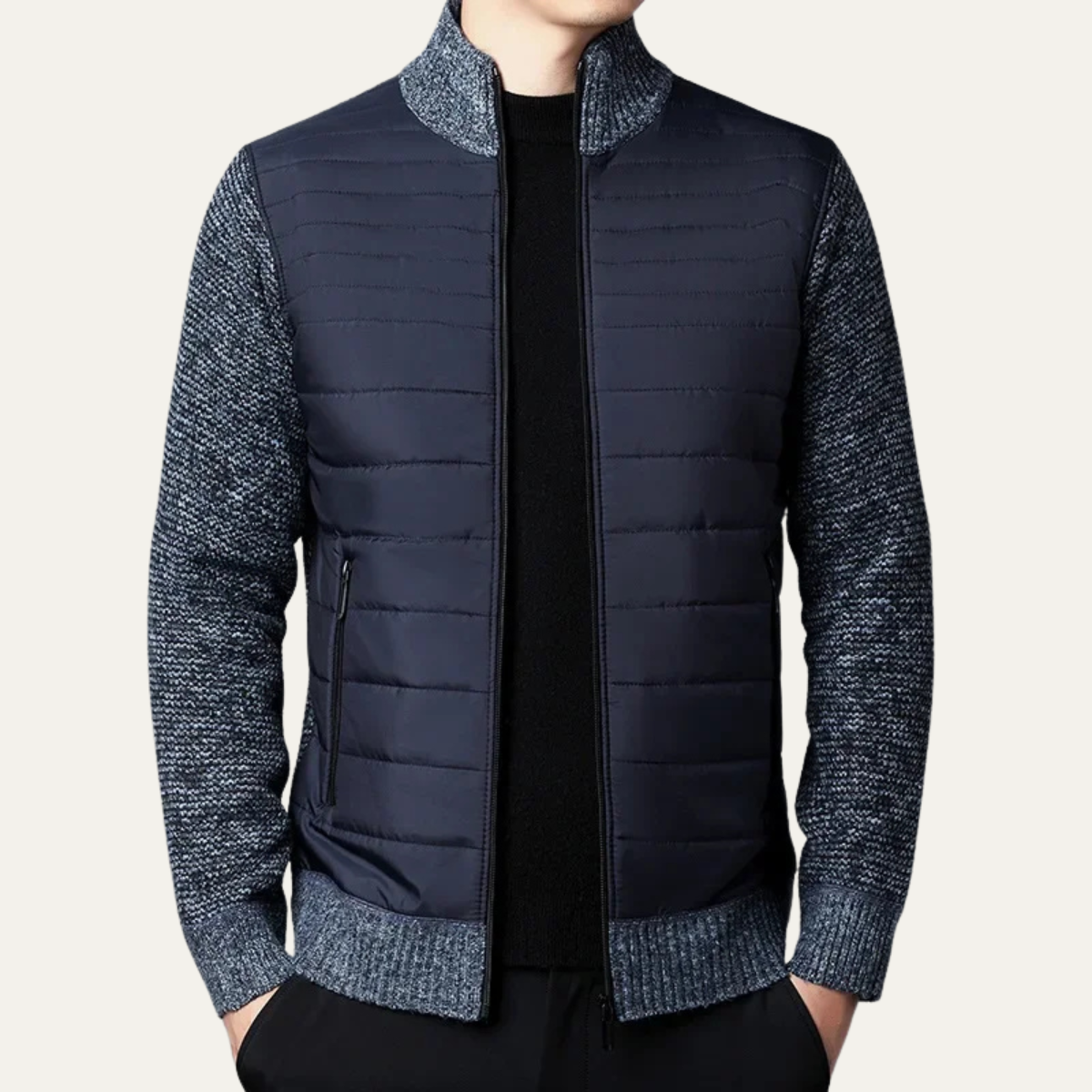 VogeLuxe | Men’s Hybrid Puffer and Knit Jacket 4