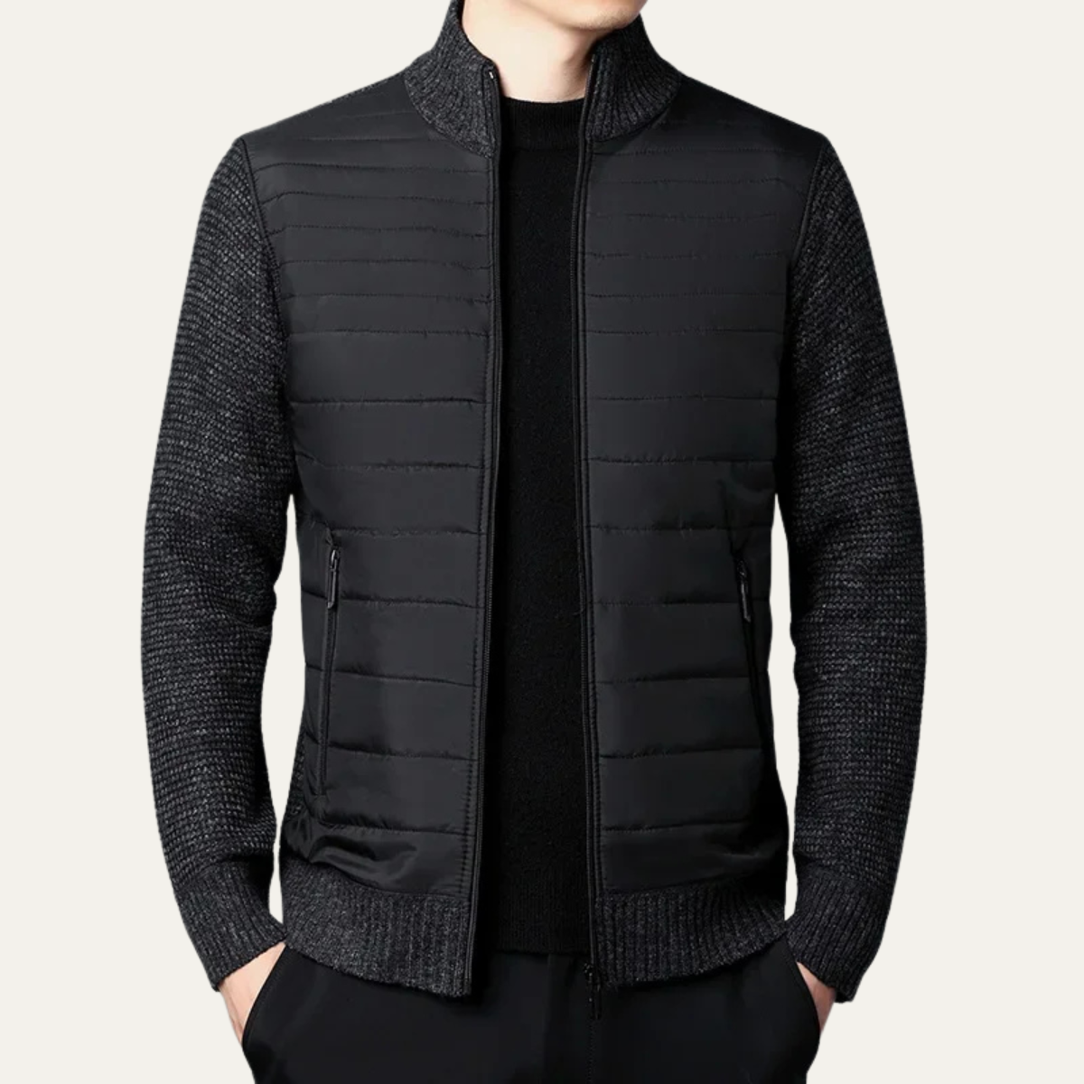 VogeLuxe | Men’s Hybrid Puffer and Knit Jacket 5