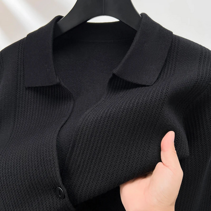 VogeLuxe | Men’s Knit Cardigan with Shirt-Style Collar 3