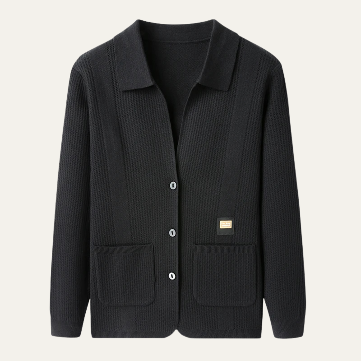 VogeLuxe | Men’s Knit Cardigan with Shirt-Style Collar 6