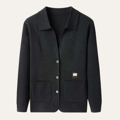 VogeLuxe | Men’s Knit Cardigan with Shirt-Style Collar 6