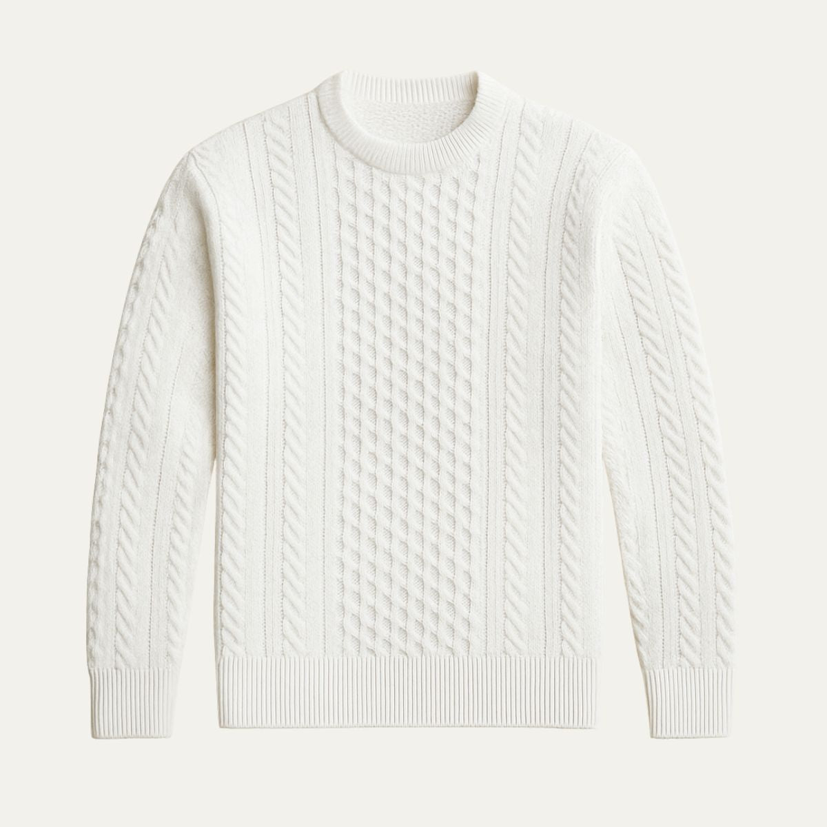 VogeLuxe | Men’s Knit Crewneck Sweater with Cable Knit Details 0