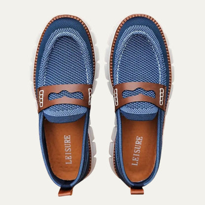 VogeLuxe | Men’s Knit Loafers with Leather Strap 2