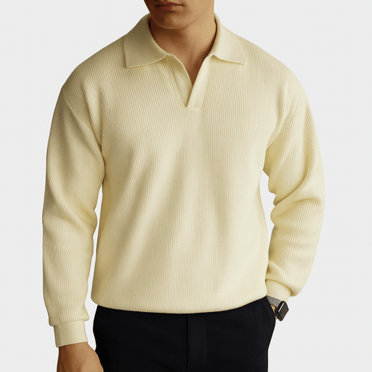VogeLuxe | Men’s Knitted Polo Collar Sweater 0